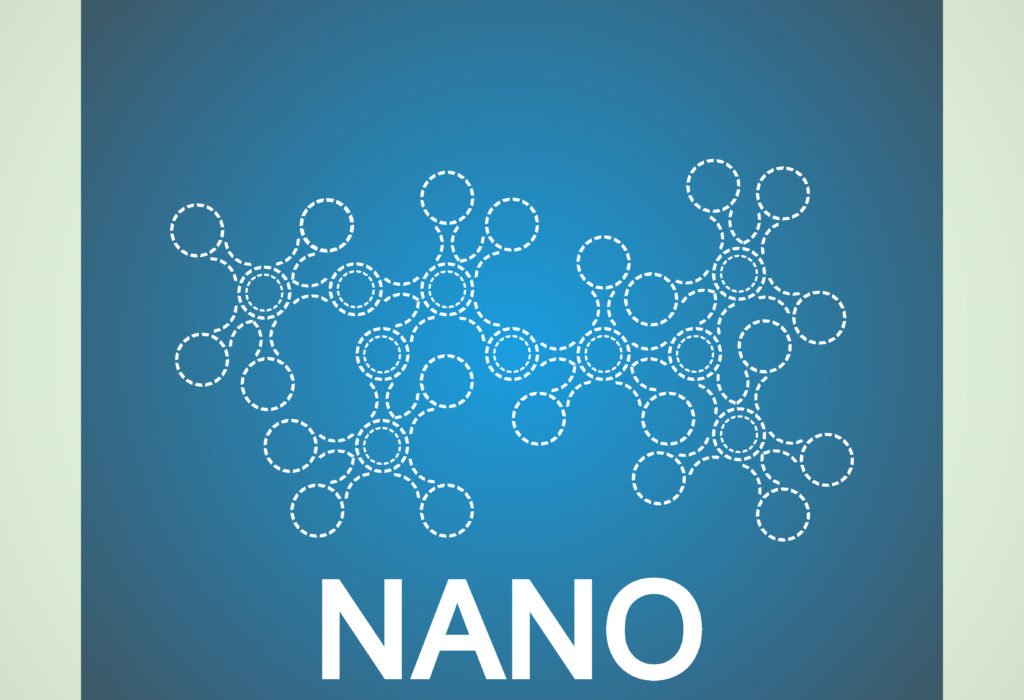 Logo of DNA molecule on blue background. Pharmacology sign.