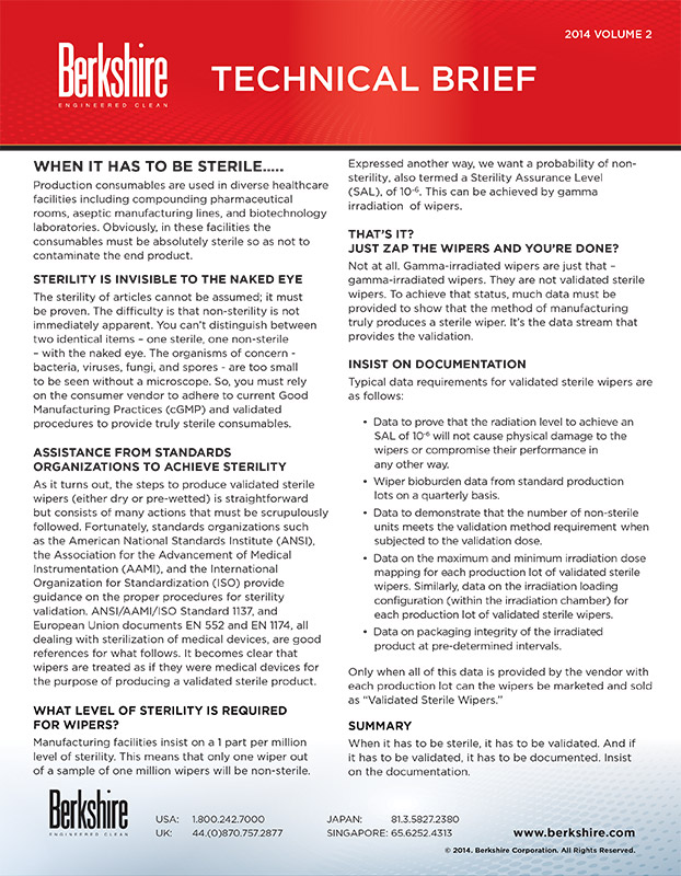 When It Has to Be Sterile