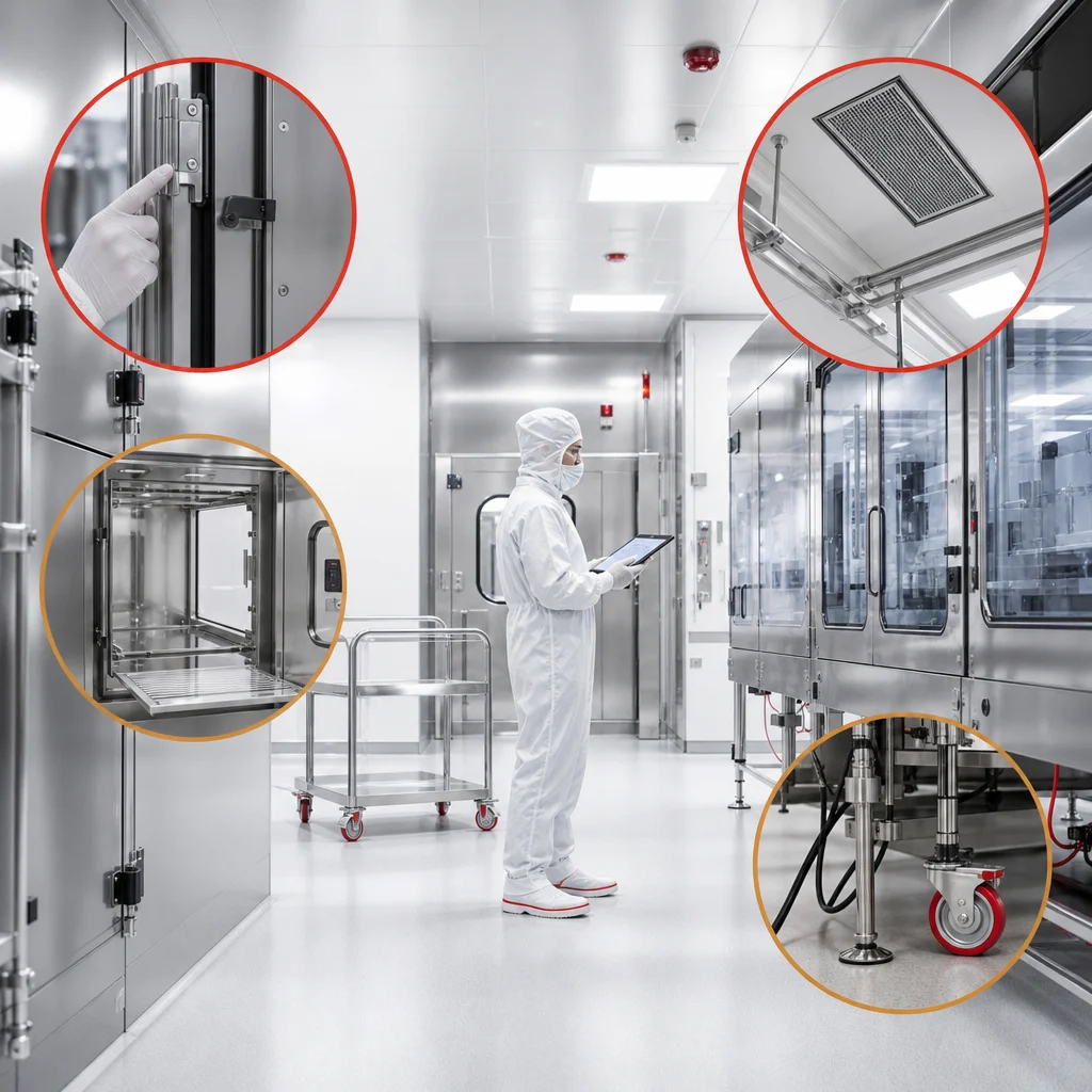 High touch surfaces in cleanrooms